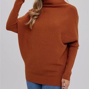 Slouch Neck Dolman Camel Pullover